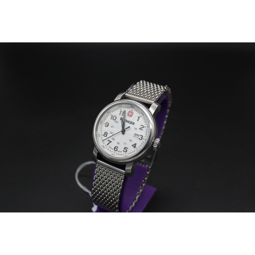 Wenger Genuine Swiss Army 1021-10 White Dial Mesh Bracelet Swiss Made Watch‎